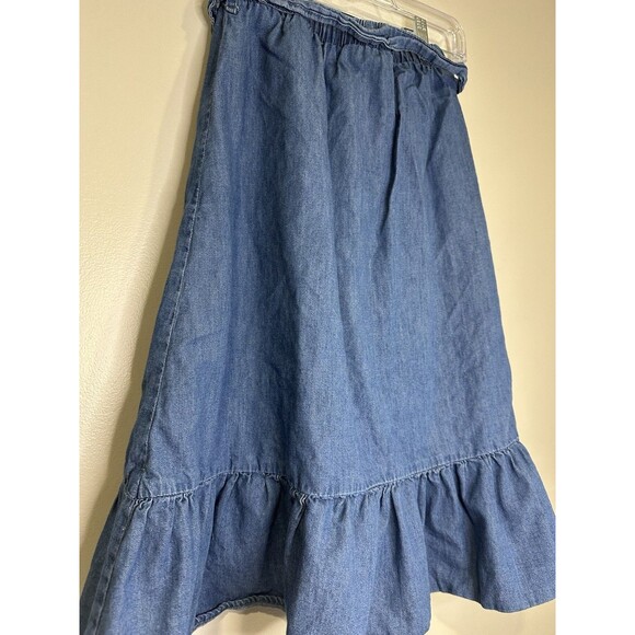 Zara Girls Blue Denim Skirt with Belt 11/12 Trendy Boho Causal Flare Cottagecore - Picture 6 of 7